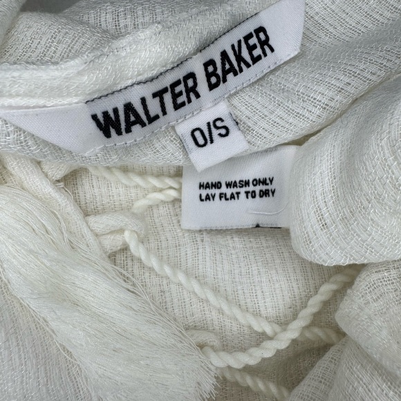 Walter Baker Cover Up One Size White Acapulco Kaftan Maxi Dress Tassels #186 - Picture 13 of 14